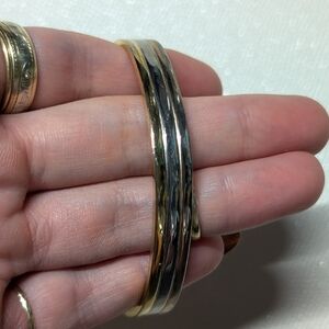 Elegant Three Tone Tricolour Gold Bangle Bracelet